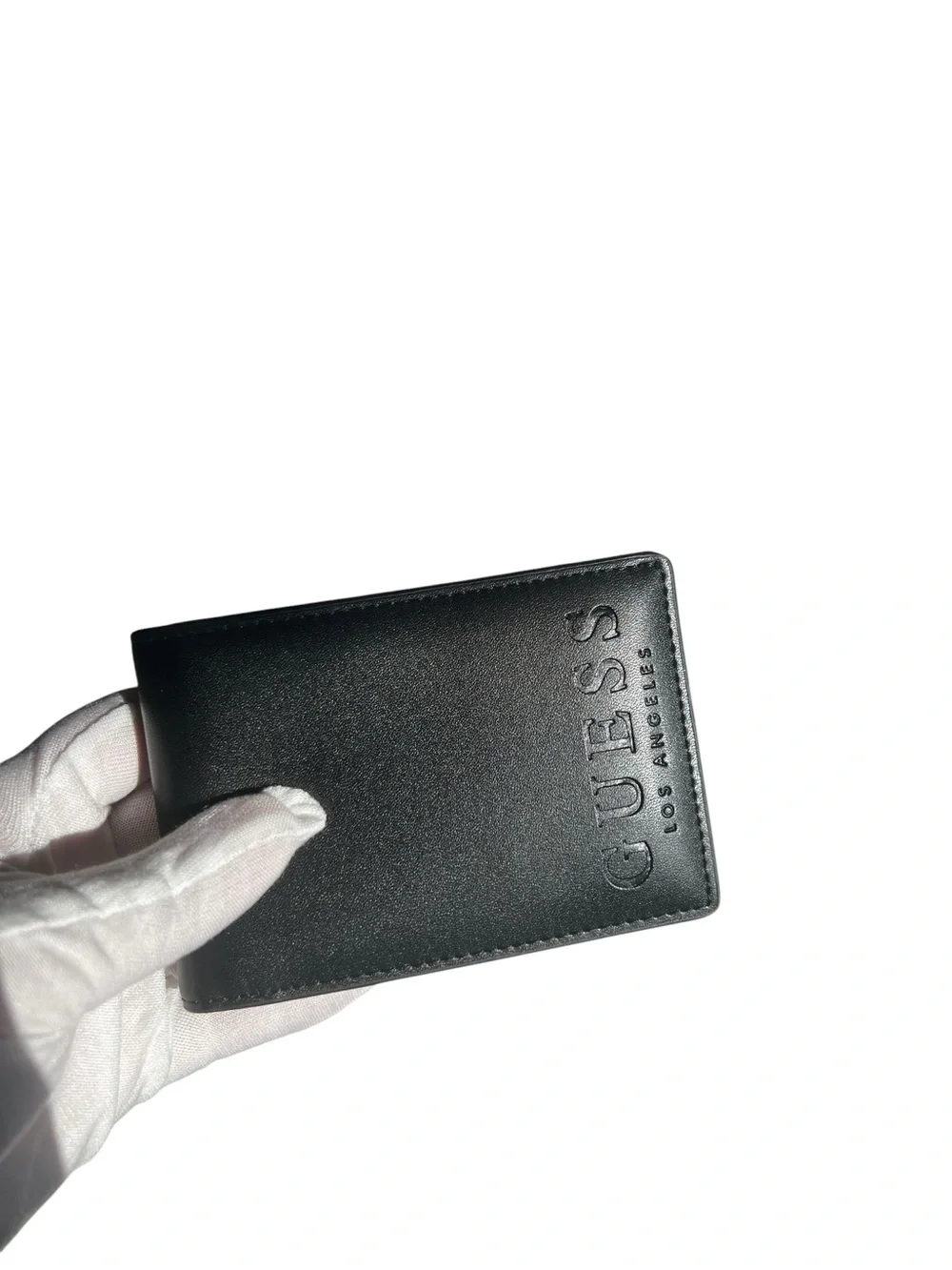 GUESS Men’s Black Leather Bifold Wallet & Card Case Gift Set - NIB
